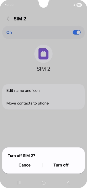 If you turn off use of the service, press Turn off.