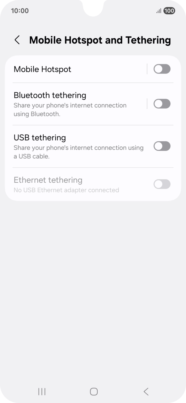 Press Mobile Hotspot.