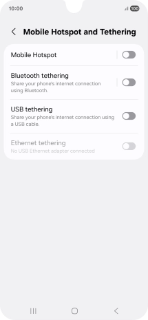 Press Mobile Hotspot.