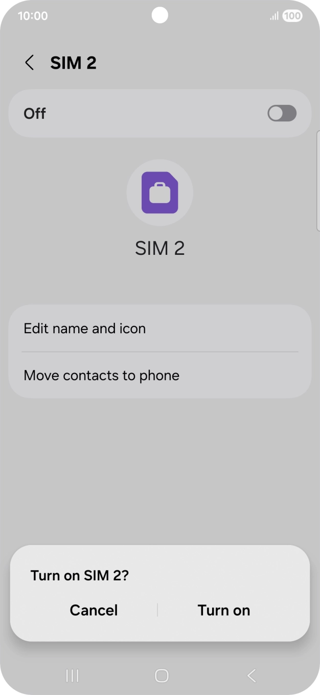 If you turn on use of the service, press Turn on. If you turn on use of the service, press Turn on.