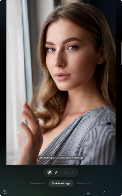 To add an object to your picture, press Sketch to image.