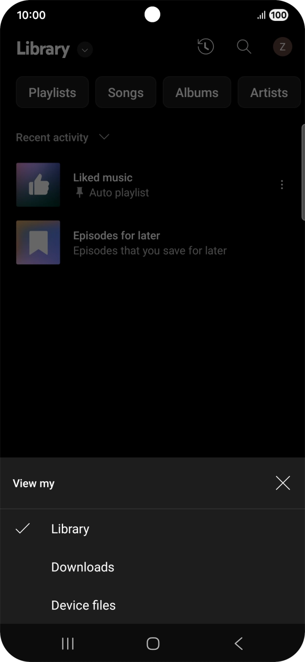 Press the required category and go to the required audio file.