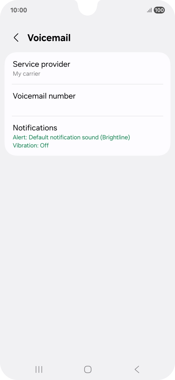 Press Voicemail number.