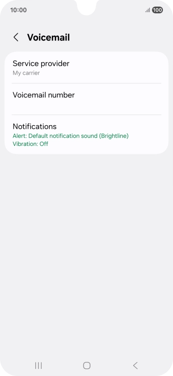 Press Voicemail number.