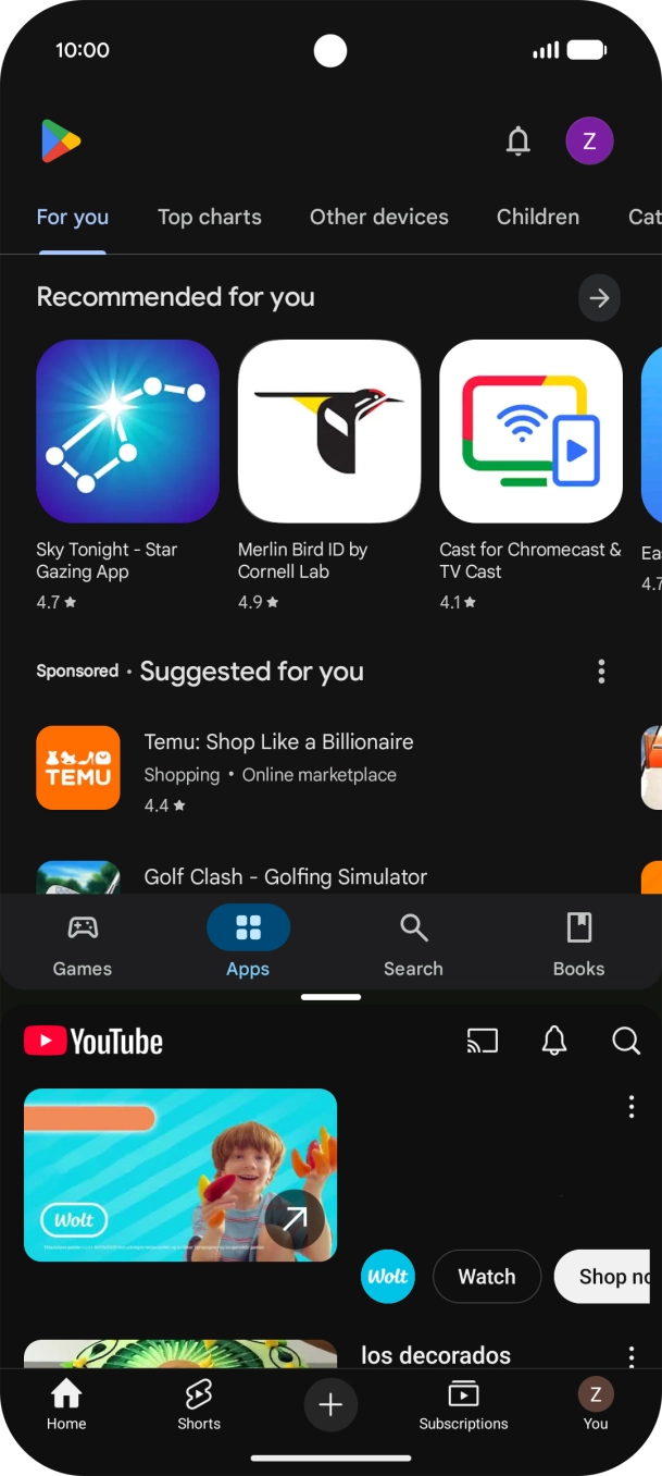 Slide your finger slowly upwards starting from the bottom of the screen until the list of running applications is displayed. Slide your finger slowly upwards starting from the bottom of the screen until the list of running applications is displayed.
