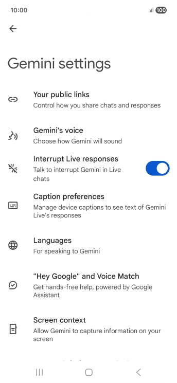 Follow the instructions on the screen to select the required settings.