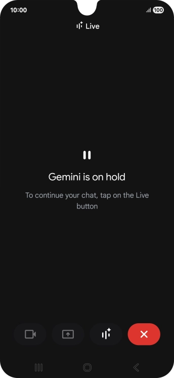 To resume the conversation, press the resume icon.