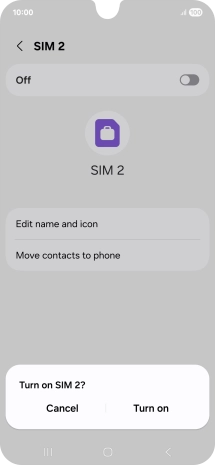 If you turn on use of the service, press Turn on.