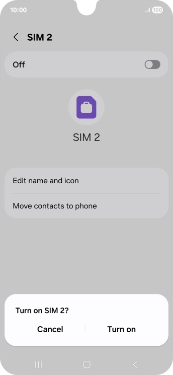 If you turn on use of the service, press Turn on.