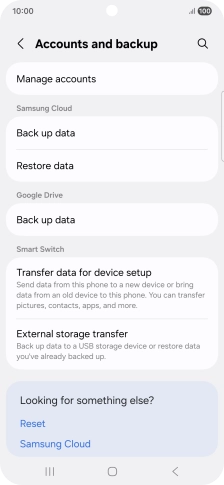 Press Manage accounts.