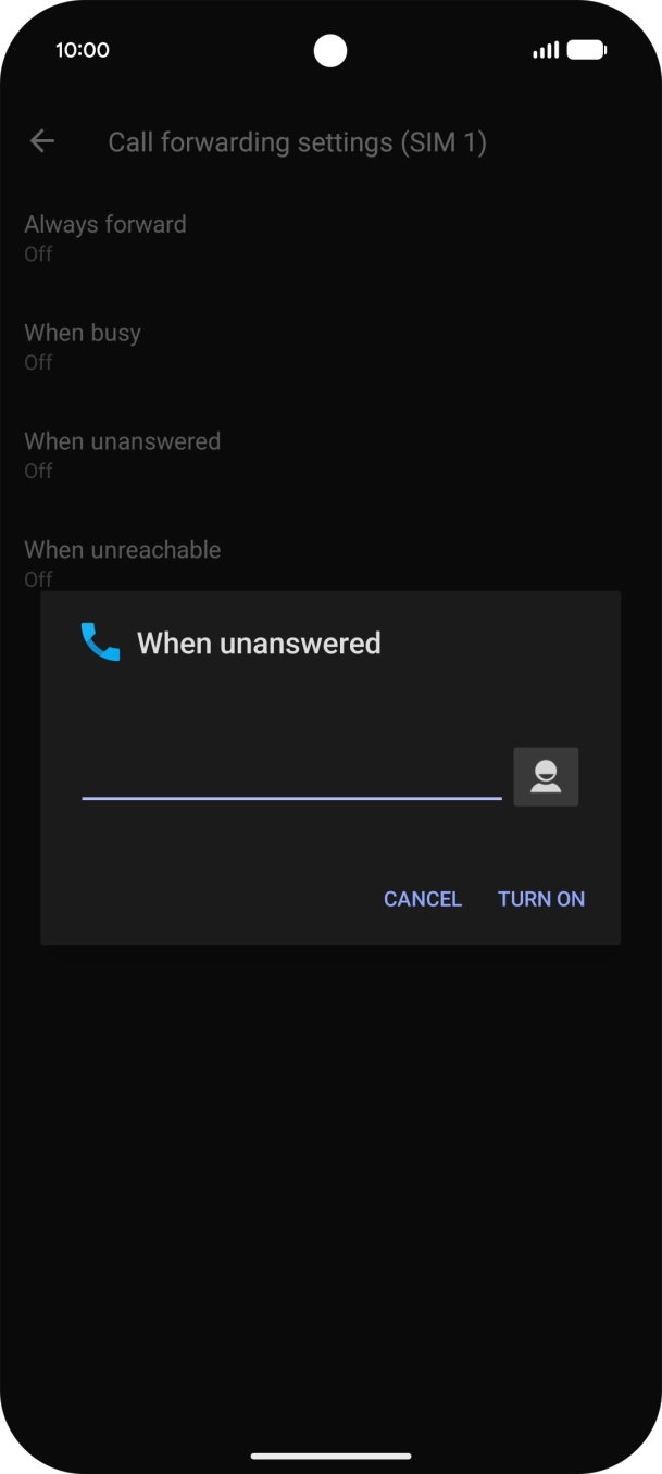 Key in 901 and press TURN ON.