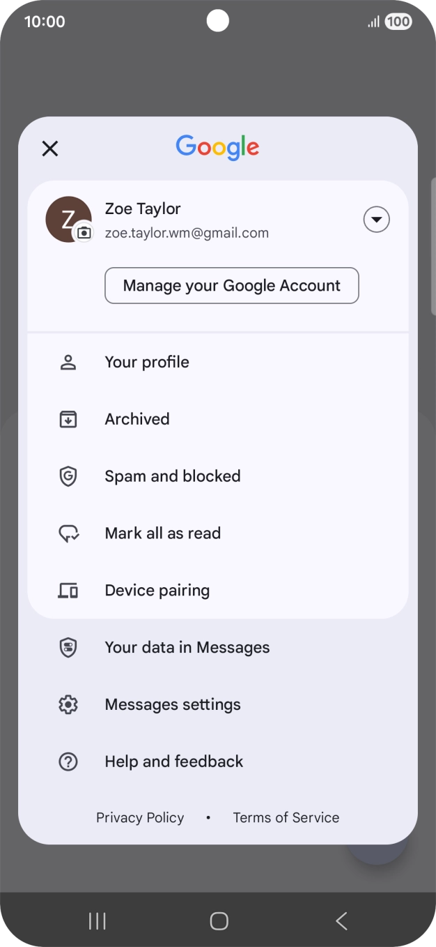 Press Messages settings.