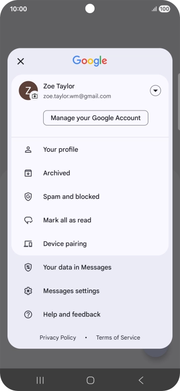 Press Messages settings.