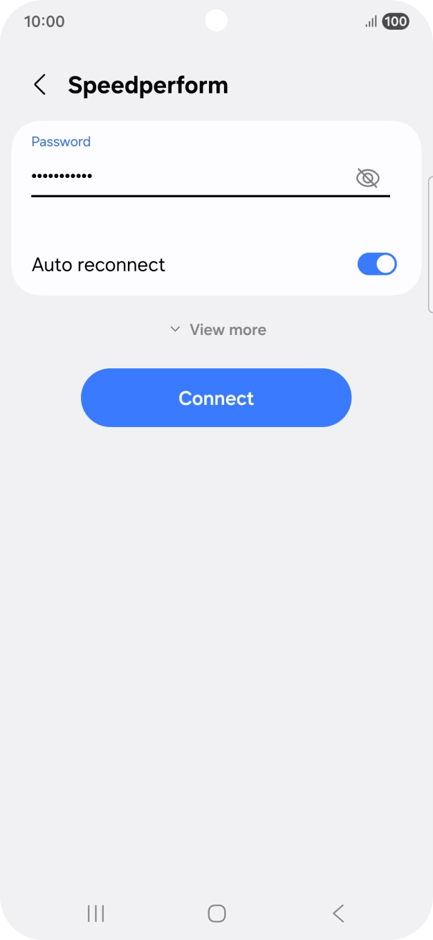 Key in the password for the Wi-Fi network and press Connect.