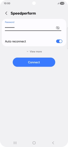 Key in the password for the Wi-Fi network and press Connect.