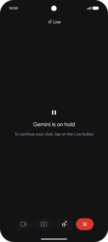 To resume the conversation, press the resume icon.