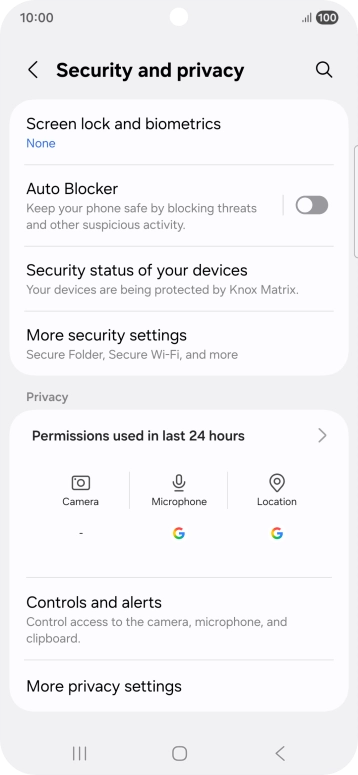 Press More security settings.
