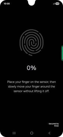 Follow the instructions on the screen to create the phone lock code using your fingerprint.