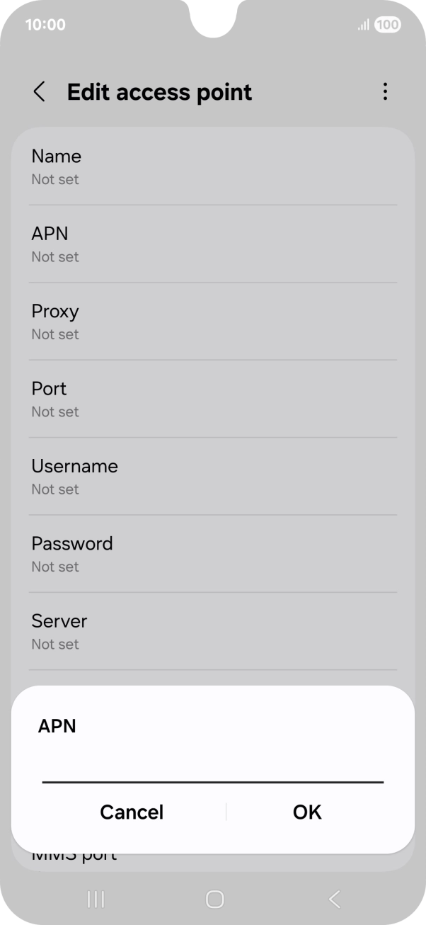 Key in telstra.wap and press OK.