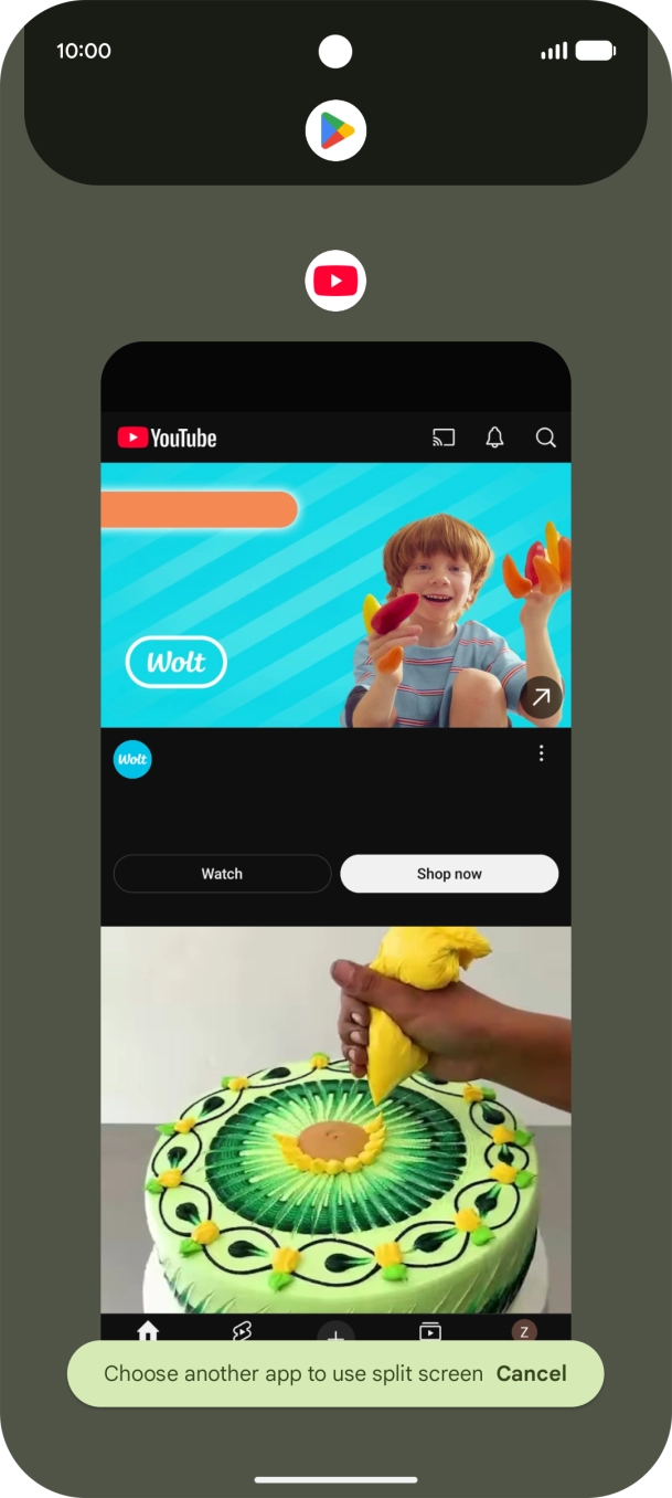 Press the second application. Press the second application.