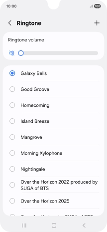 Press the different ring tones to hear them.