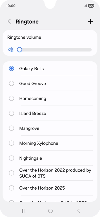 Press the different ring tones to hear them.