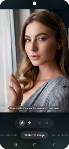 To add an object to your picture, press Sketch to image.