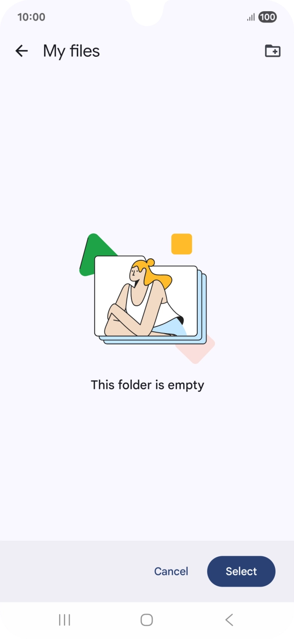 To create a new folder, press the new folder icon and follow the instructions on the screen to create a new folder. To create a new folder, press the new folder icon and follow the instructions on the screen to create a new folder.