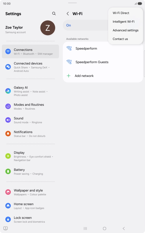 Press Intelligent Wi-Fi.