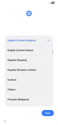 Press the required language.