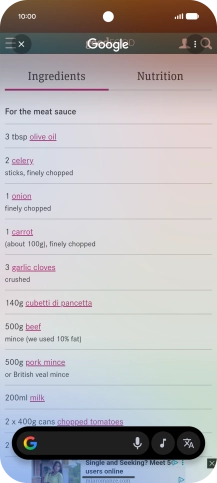 Press the translate icon.