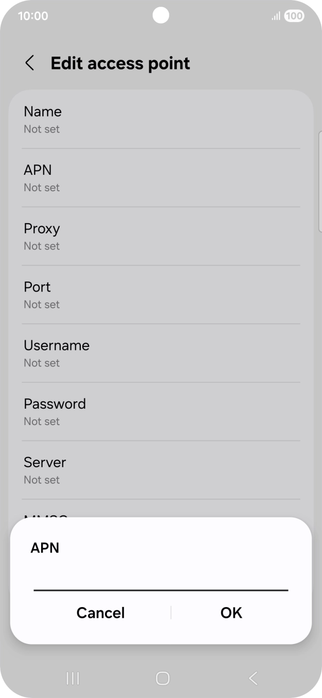 Key in telstra.wap and press OK.