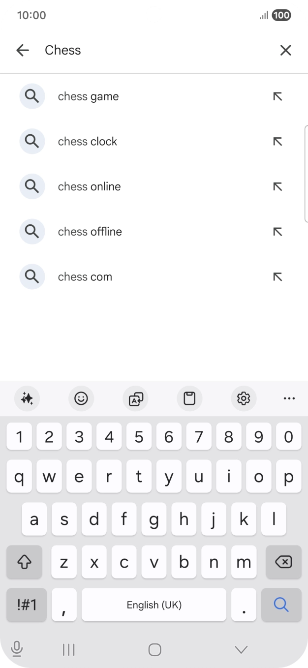 Key in the name or subject of the required app and press the search icon.