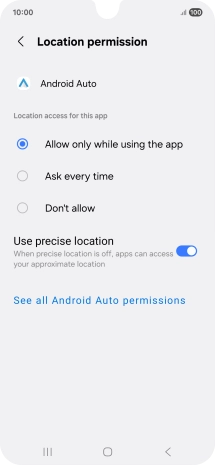 Press the required setting. Press the required setting.