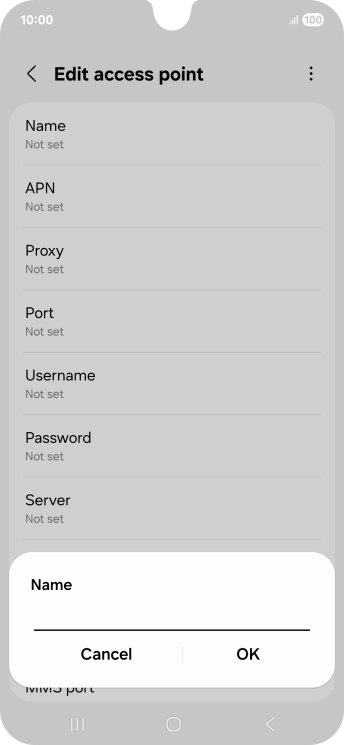 Key in Telstra Internet and press OK. Key in Telstra Internet and press OK.