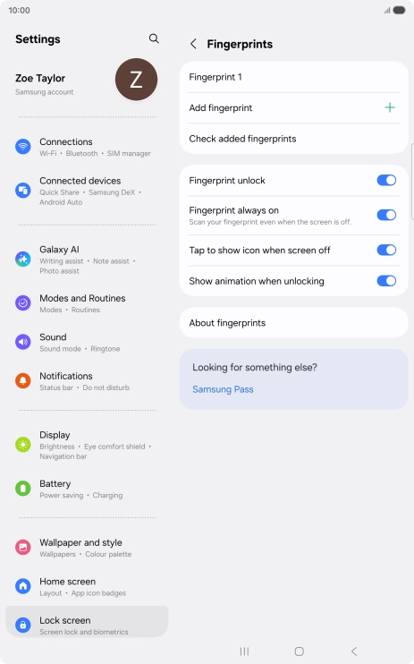 Press the indicators next to the required settings to turn them on or off.