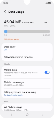 The total data usage is displayed.