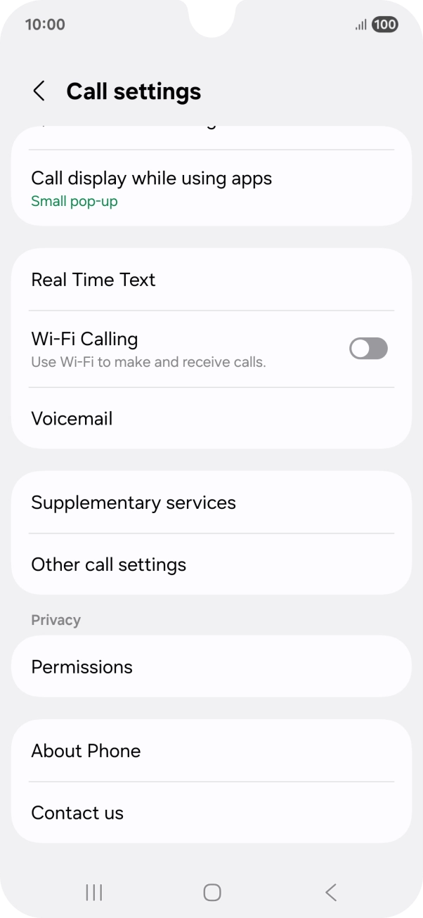 Press Supplementary services.