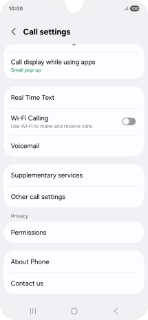 Press Supplementary services.