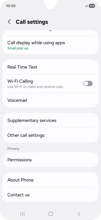Press Supplementary services.