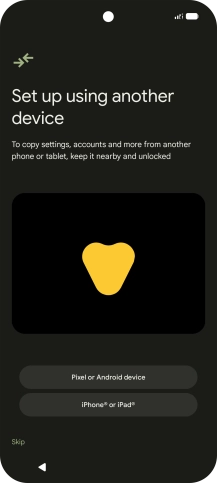 You can transfer the contents of another phone to your phone when it's activated for the first time and after a factory reset. When this screen is displayed, your phone is ready to transfer content from another phone.