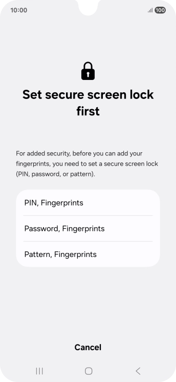 Press the required phone lock code and follow the instructions on the screen to create an additional phone lock code.
