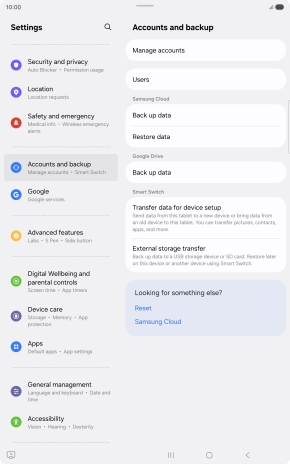 Press Manage accounts. Press Manage accounts.