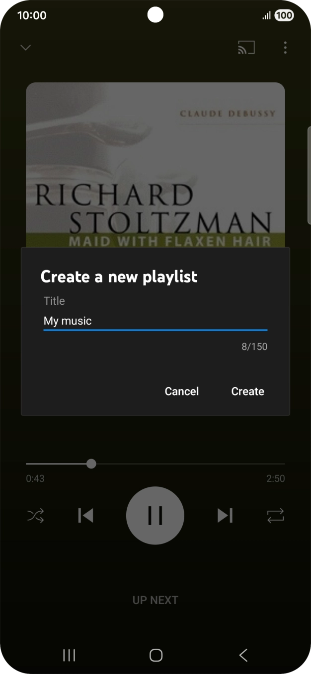 Key in a name for the playlist and press Create.