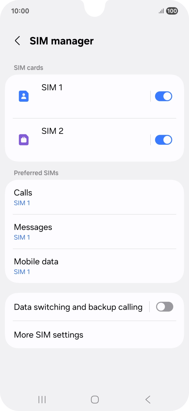 Press the required service.