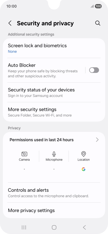 Press More security settings.