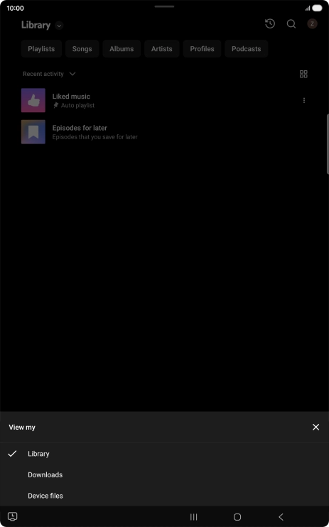 Press the required category and go to the required audio file.