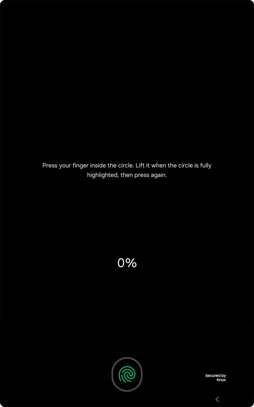Follow the instructions on the screen to create the lock code using your fingerprint.
