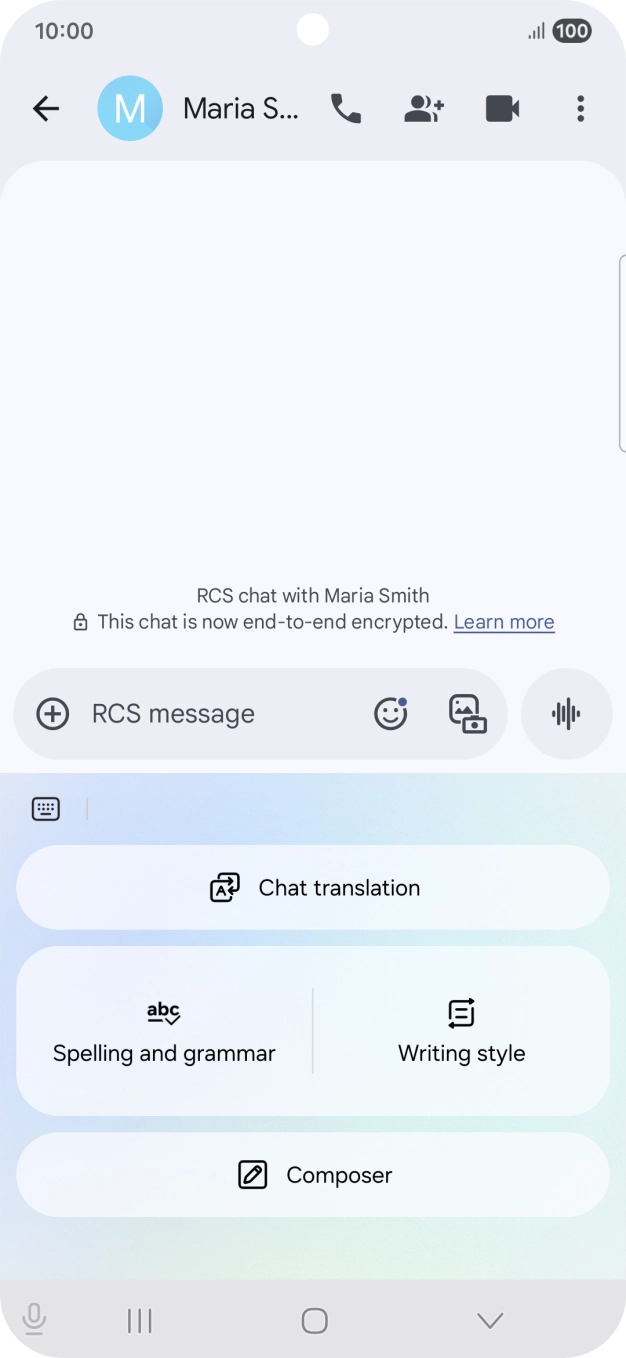 To generate a text, press Composer and follow the instructions on the screen to use the function.