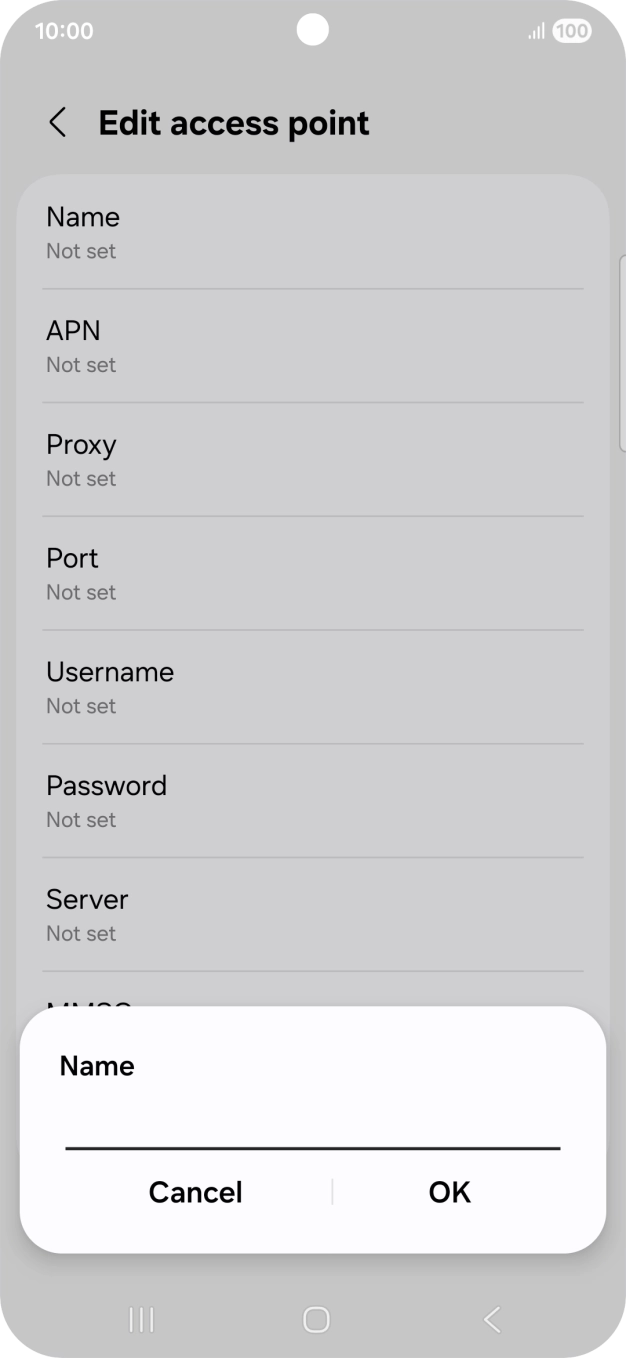 Key in Telstra Internet and press OK.